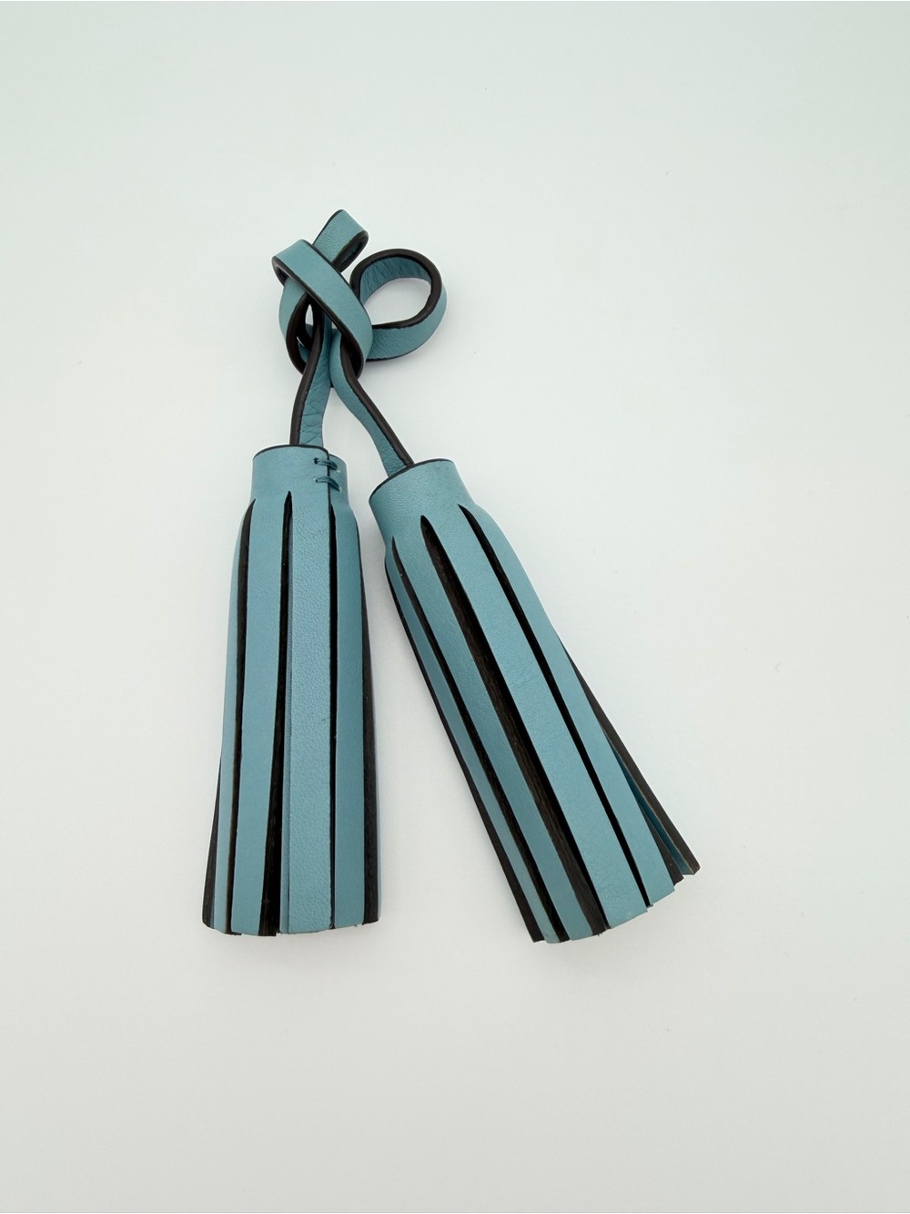 Coach Legacy Double Tassel Blue Leather Bag Charm